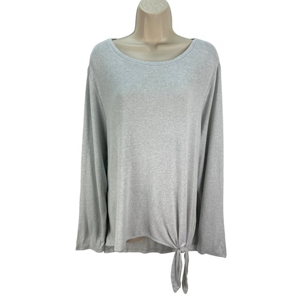 Loft Plus sz 20/22 Gray Pullover Sweater Side Tie NWT - Picture 1 of 6